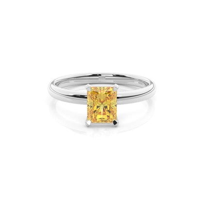 Prong Setting Solitaire Yellow Diamond Ring