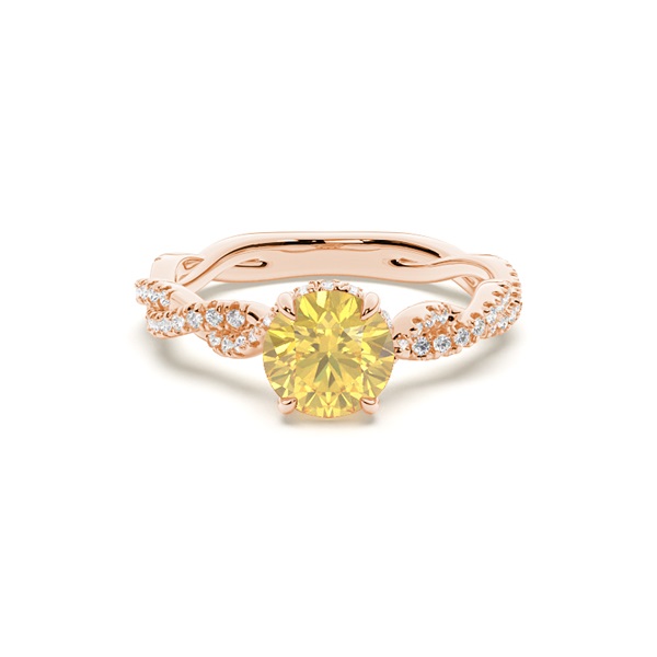 Hidden Halo Yellow Diamond Engagement Ring