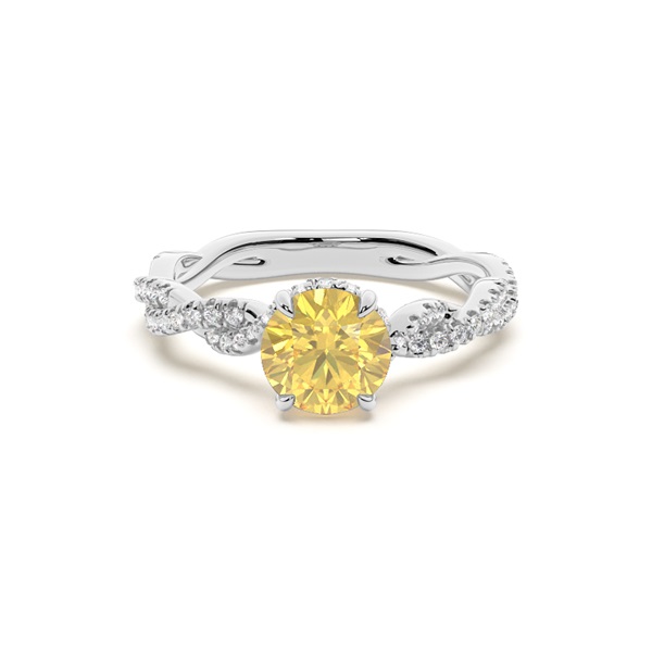 Hidden Halo Yellow Diamond Engagement Ring