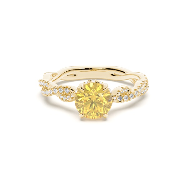 Hidden Halo Yellow Diamond Engagement Ring