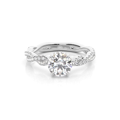 1.00 Carat Weißgold Halo Verlobungsringe