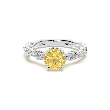 Hidden Halo Yellow Diamond Engagement Ring