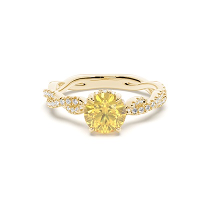Hidden Halo Yellow Diamond Engagement Ring