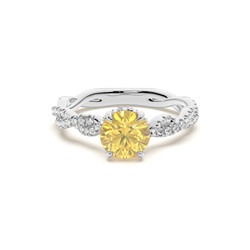 Hidden Halo Yellow Diamond Engagement Ring