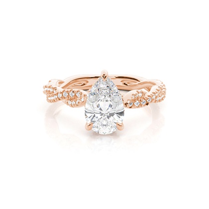 2.00 Carat Rotgold Halo Verlobungsringe