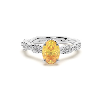 Oval Yellow Diamond Engagement Rings
