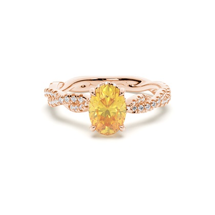 Hidden Halo Yellow Diamond Engagement Ring