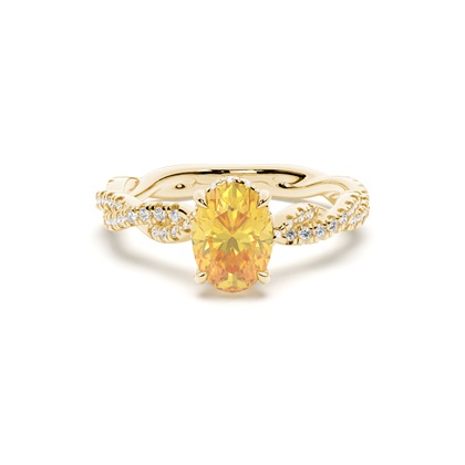 Hidden Halo Yellow Diamond Engagement Ring