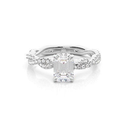 1.00 Carat Weißgold Halo Verlobungsringe