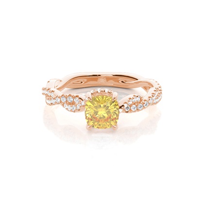 Hidden Halo Yellow Diamond Engagement Ring