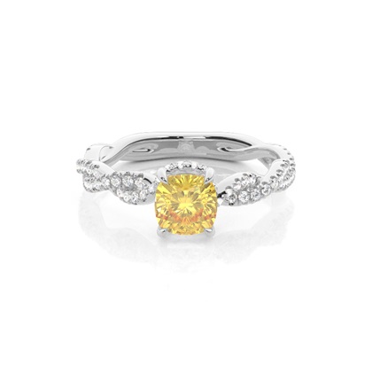 Hidden Halo Yellow Diamond Engagement Ring