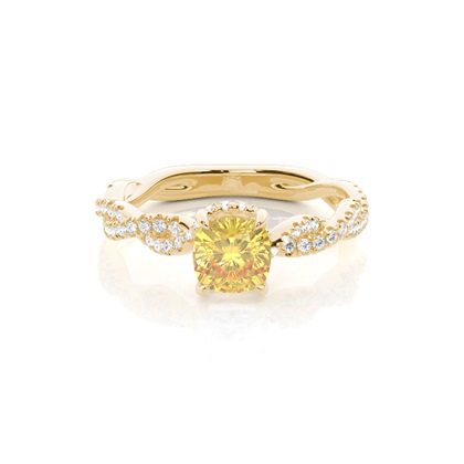Hidden Halo Yellow Diamond Engagement Ring
