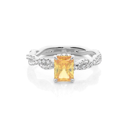 Hidden Halo Yellow Diamond Engagement Ring