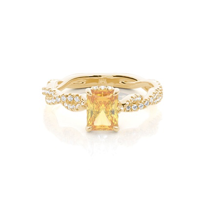 Hidden Halo Yellow Diamond Engagement Ring