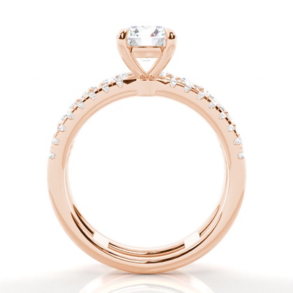 Bague de Fiançailles en Diamant avec Anneaux Fusionnés