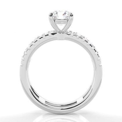 Bague de Fiançailles en Diamant avec Anneaux Fusionnés