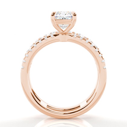 Bague de Fiançailles en Diamant avec Anneaux Fusionnés