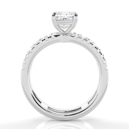 Bague de Fiançailles en Diamant avec Anneaux Fusionnés