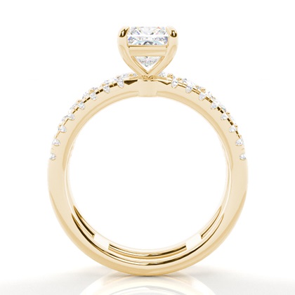 Bague de Fiançailles en Diamant avec Anneaux Fusionnés