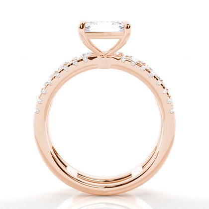 Bague de Fiançailles en Diamant avec Anneaux Fusionnés