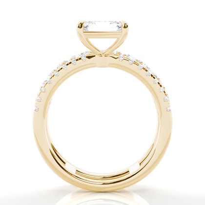 Bague de Fiançailles en Diamant avec Anneaux Fusionnés