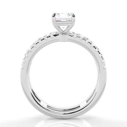 Bague de Fiançailles en Diamant avec Anneaux Fusionnés