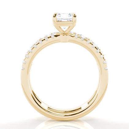 Bague de Fiançailles en Diamant avec Anneaux Fusionnés