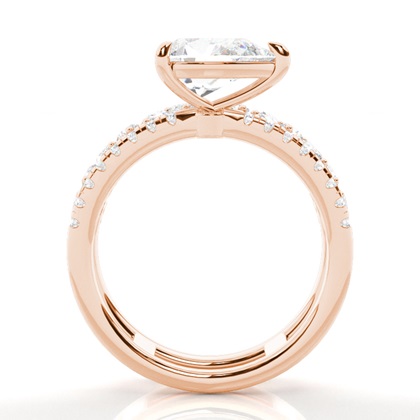 Bague de Fiançailles en Diamant avec Anneaux Fusionnés