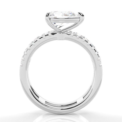 Bague de Fiançailles en Diamant avec Anneaux Fusionnés