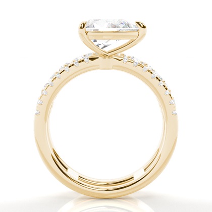 Bague de Fiançailles en Diamant avec Anneaux Fusionnés