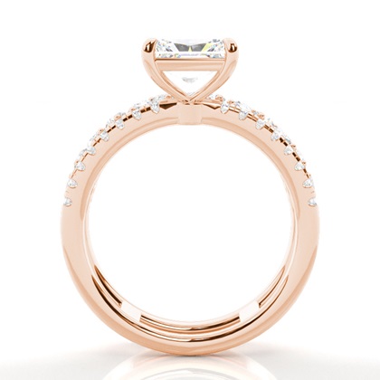 Bague de Fiançailles en Diamant avec Anneaux Fusionnés