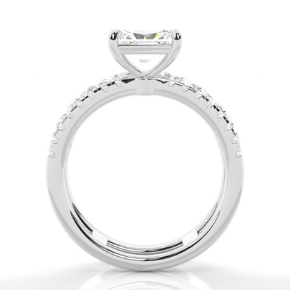 Bague de Fiançailles en Diamant avec Anneaux Fusionnés