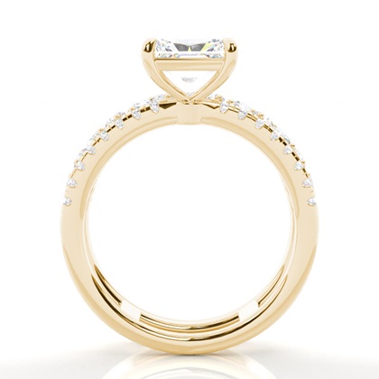 Bague de Fiançailles en Diamant avec Anneaux Fusionnés