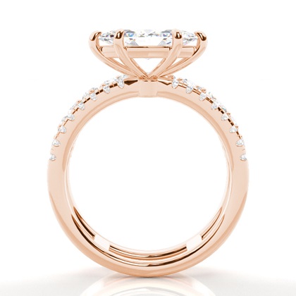 Bague de Fiançailles en Diamant avec Anneaux Fusionnés