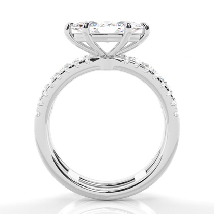 Bague de Fiançailles en Diamant avec Anneaux Fusionnés