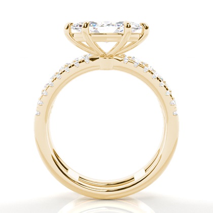 Bague de Fiançailles en Diamant avec Anneaux Fusionnés