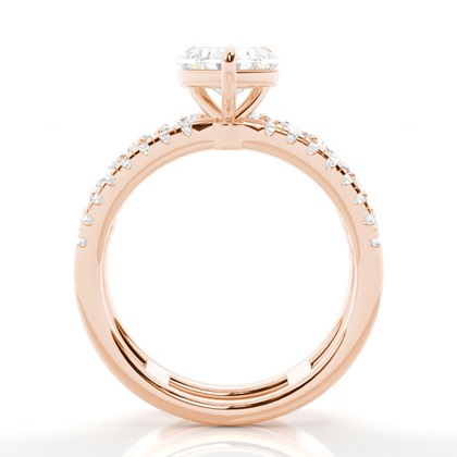 Bague de Fiançailles en Diamant avec Anneaux Fusionnés