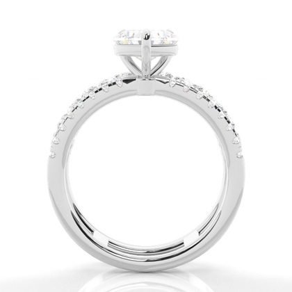 Bague de Fiançailles en Diamant avec Anneaux Fusionnés