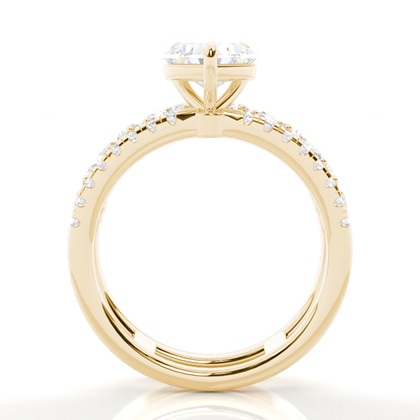 Bague de Fiançailles en Diamant avec Anneaux Fusionnés