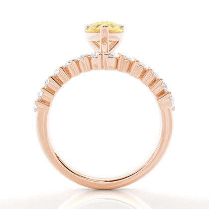 Kombinierter Ehering Gelber Diamantring