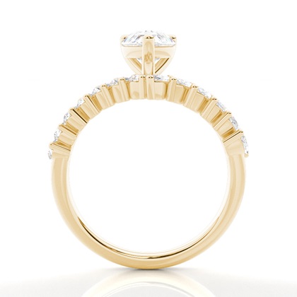 Bague de Fiançailles en Diamant avec Anneaux Fusionnés