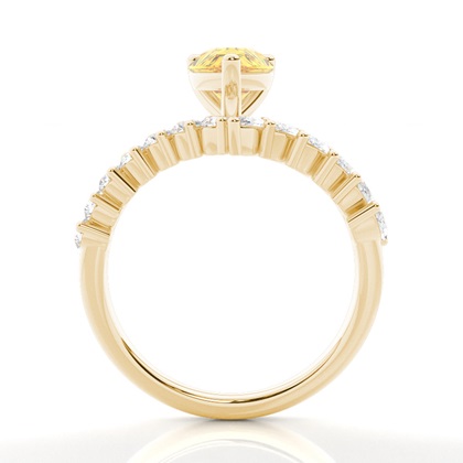 Kombinierter Ehering Gelber Diamantring