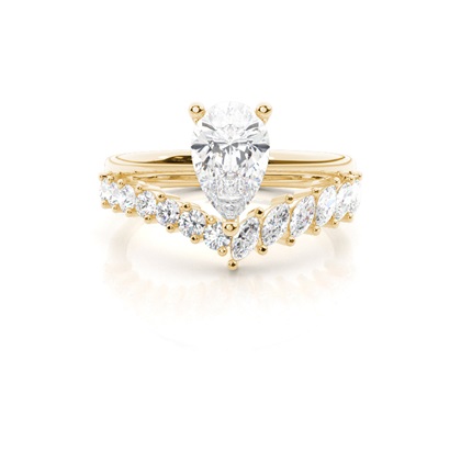 Combined Band Look Diamond Ring