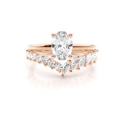 Bague de Fiançailles en Diamant avec Anneaux Fusionnés