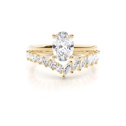 Combined Band Look Diamond Engagement Ring
