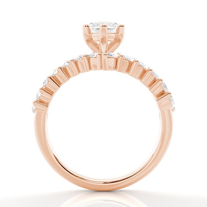 Bague de Fiançailles en Diamant avec Anneaux Fusionnés