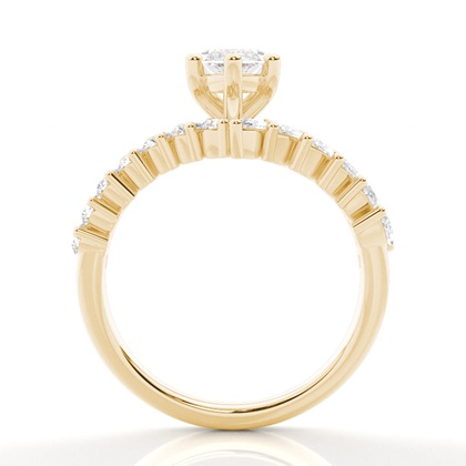 Bague de Fiançailles en Diamant avec Anneaux Fusionnés