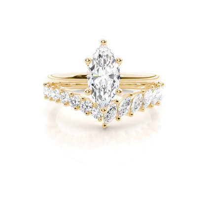 Combined Band Look Diamond Ring