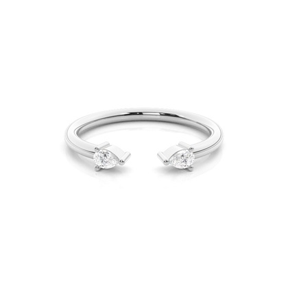 Hruškový diamant Open Wedding Band