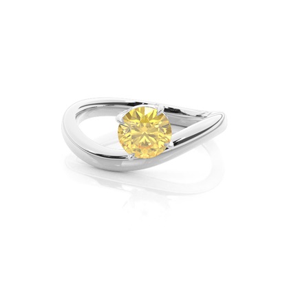 Horizontal East- West Yellow Diamond Engagement Ring